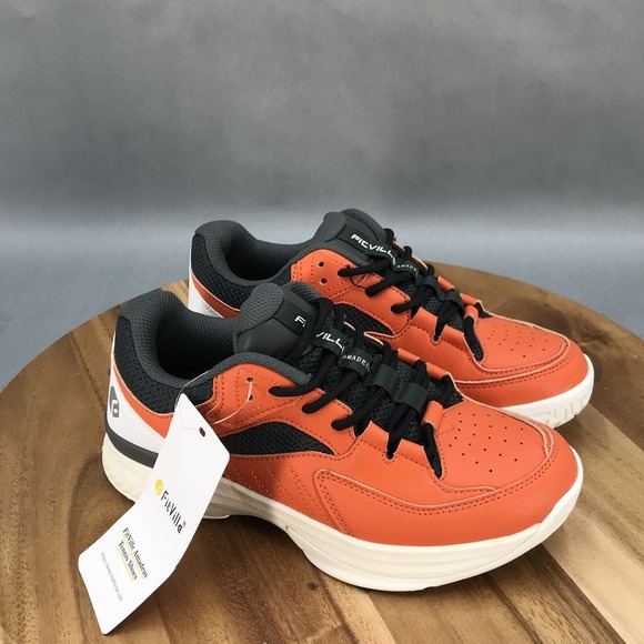 Fitville Amadeus Tennis Shoes Womens 7 Orange Black Lace Up Low Top - Picture 1 of 8
